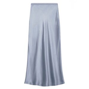 NWT - Anine Bing Gray Bar 100% Silk Skirt - Size L